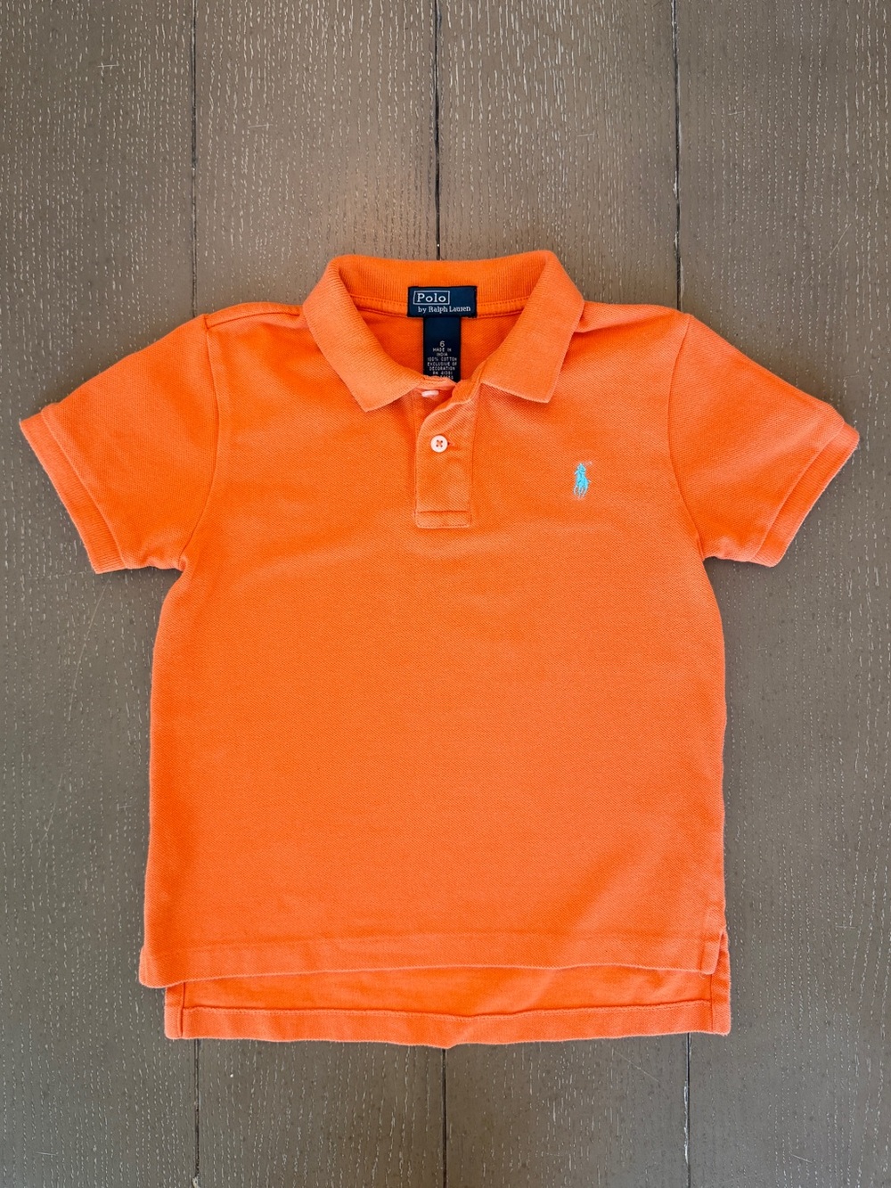 Polo Ralph Lauren Boys’ Short-Sleeve Orange Cotton Mesh Polo Shirt • Size 6 (S)
